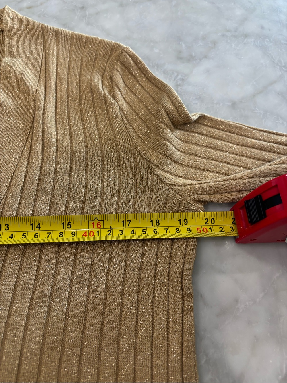 Mango Ribbed Gold Button-Front Sweater Cardigan - Picture 5 of 6